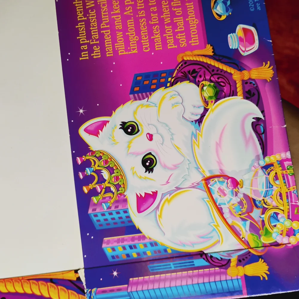 Vintage Lisa Frank Purrrscilla the White Cat Folder, 2002 Rare Collectible